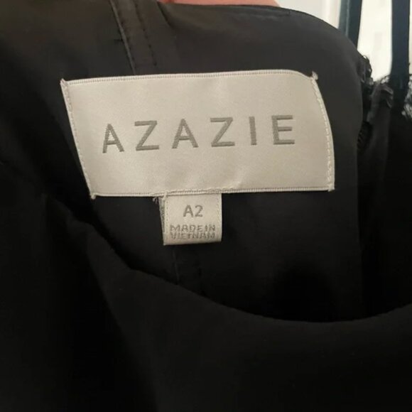 Azazie Black Spaghetti-Strap Slit Wedding Dress - Picture 5 of 5